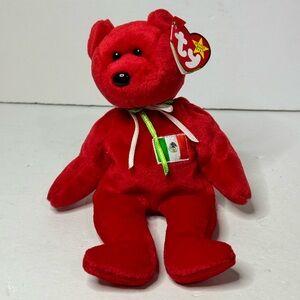 Ty Beanie Baby - RED OSITO BEAR MEXICO Soft Plush Toy w/Tag ERRORS RETIRED